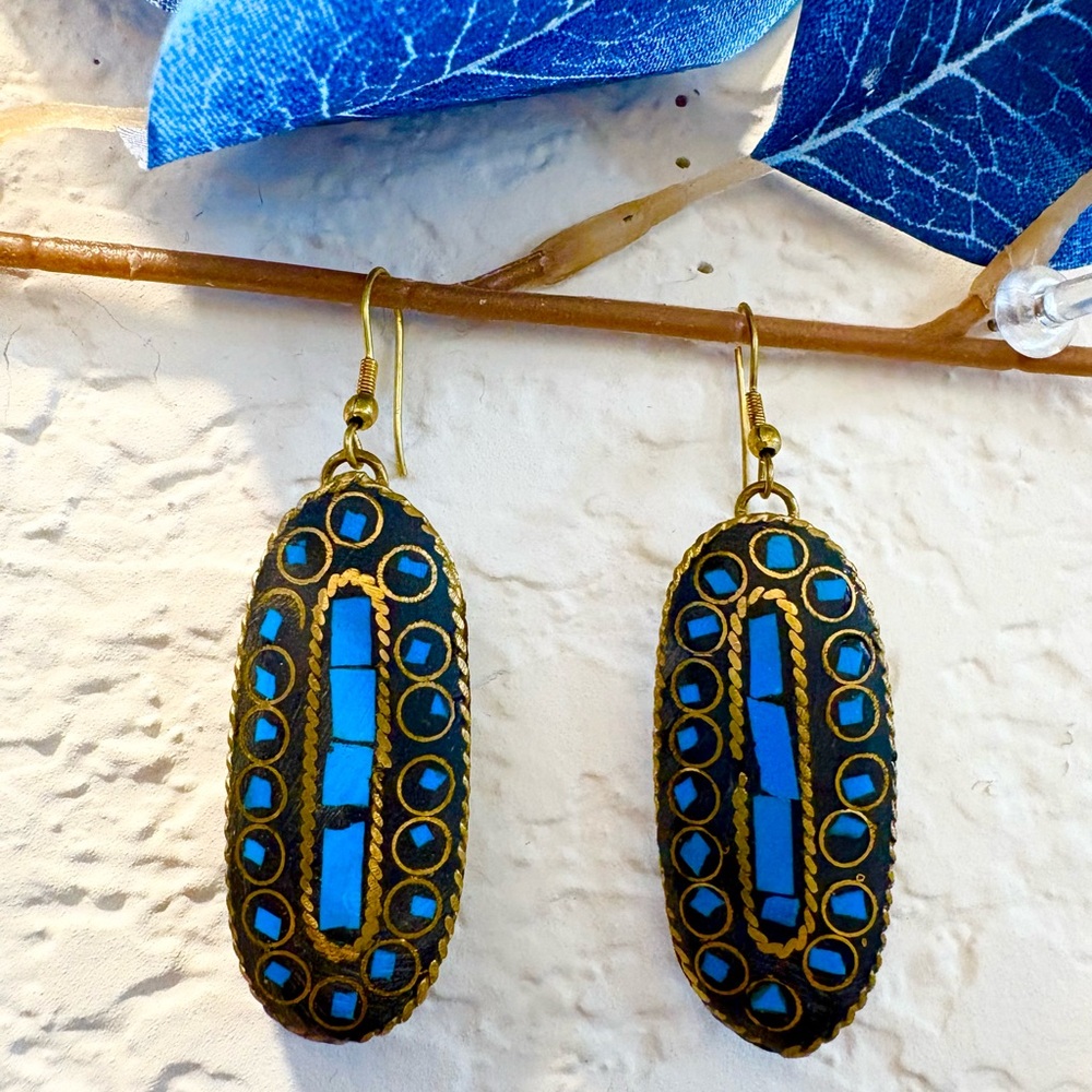 Blue Mosaic Drop Earrings - Women Jewelry Earrings